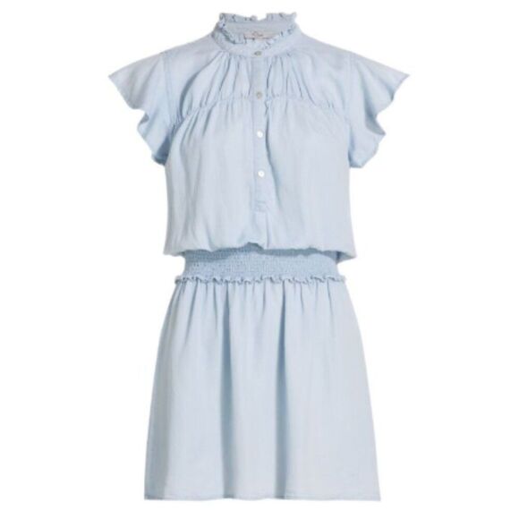 Rails Amina Flutter Sleeve dress light vintage smocking mini M casual cottage - Picture 1 of 13